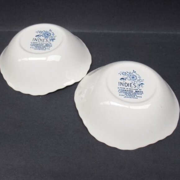 2 - Johnson Brothers China INDIES BLUE 6 Inch Square Cereal Bowls - Picture 4 of 4
